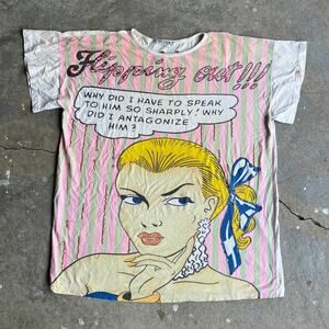 Vintage y2k art distressed stained white graphic t shirt